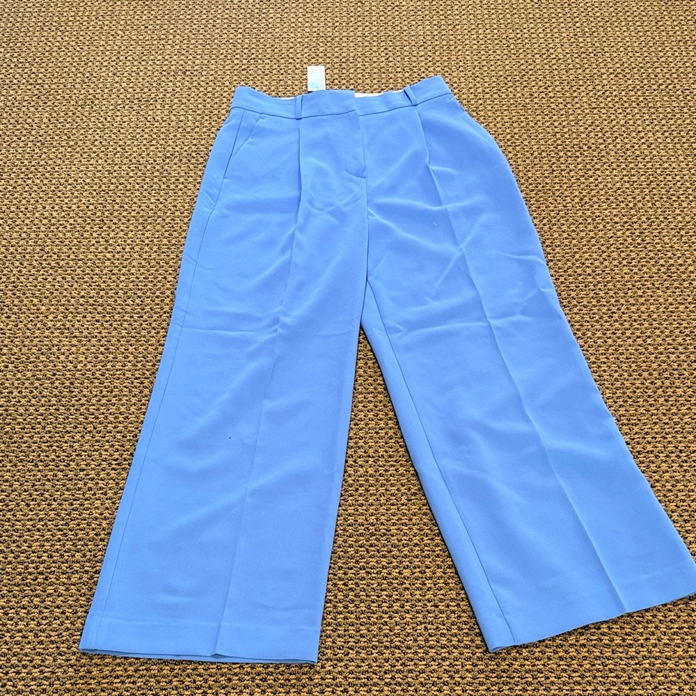 Ann Taylor Light Blue Wide Leg Pants 4 Petite maritime blue
